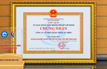 Dược phẩm An Thiên đạt danh hiệu Doanh nghiệp TP.HCM tiêu biểu năm 2026